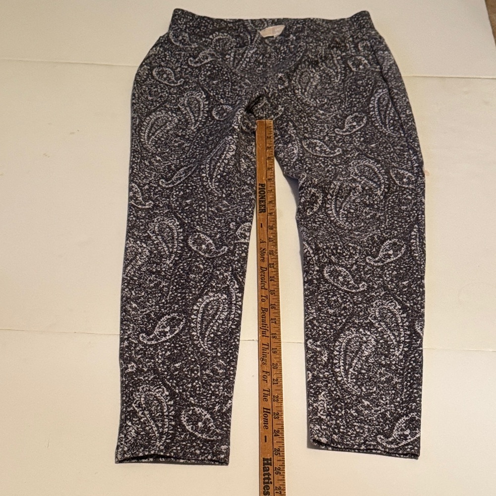 Michael Kors Paisley Print Knit Pants - Black & White Size M